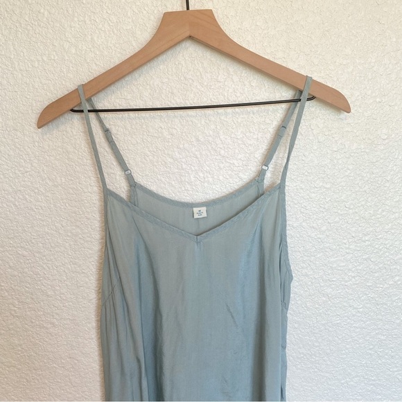Vintage Inspired Y2K Light Blue Silky Minimalist Slip Dress Medium - Picture 1 of 9